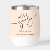 Hello Forty Modern Script Chic 40th Birthday Party (Voorkant)