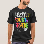 Hello Fourth Grade Fun 4Th Grade Back to School T-shirt (Voorkant)