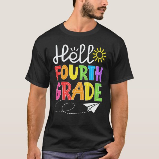 Hello Fourth Grade Fun 4Th Grade Back to School T-shirt (Voorkant)
