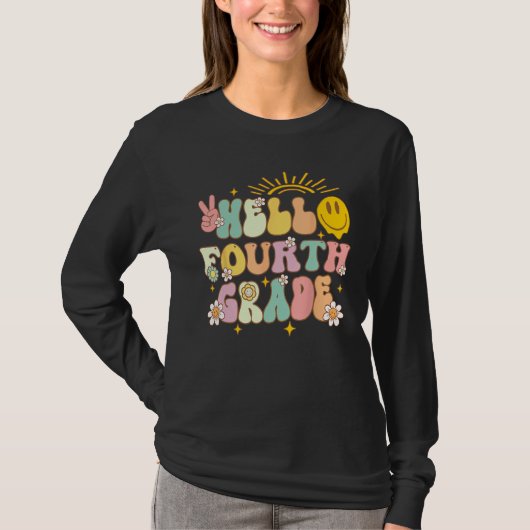 Hello Fourth Grade Team 4th Grade Back To School B T-shirt (Voorkant)