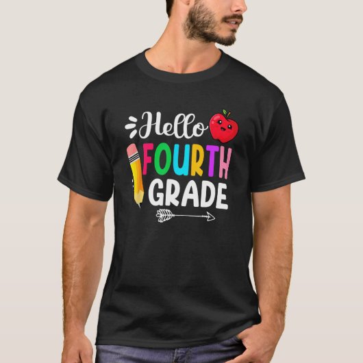 Hello Fourth Grade Team 4th Grade Back To School T T-shirt (Voorkant)