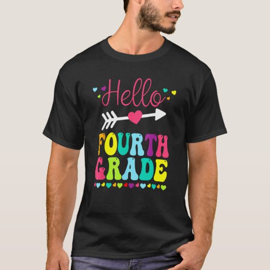 Hello Fourth Grade Team 4th Grade Back To School T T-shirt (Voorkant)