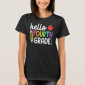 Hello Fourth Grade Team 4th Grade Back To School T T-shirt (Voorkant)