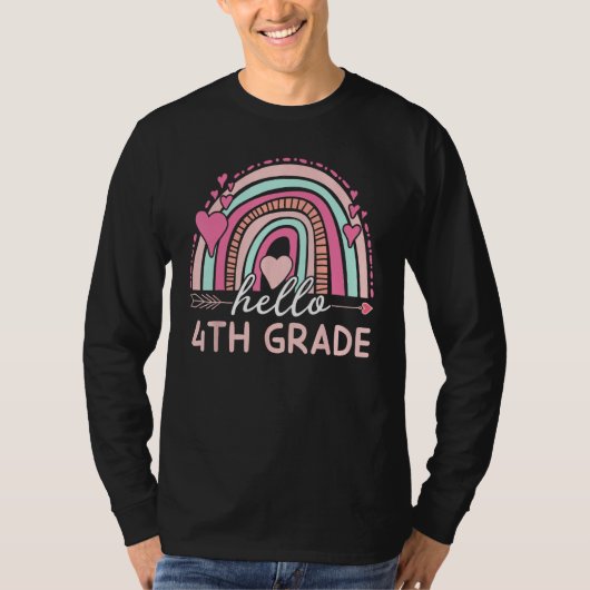 Hello Fourth Grade Team Back to School 4th Grade T T-shirt (Voorkant)