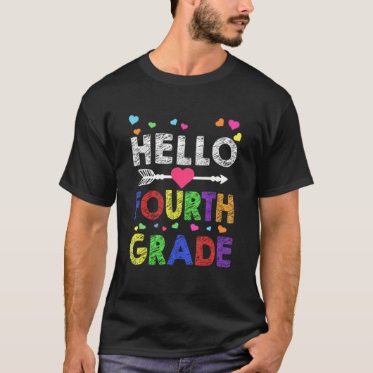 Hello Fourth Grade Team Kinder Back To School Teac T-shirt (Voorkant)