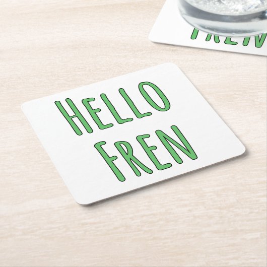Hello Fren Kartonnen Onderzetters (Schuin)