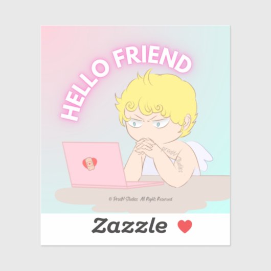 hello friend vinyl sticker (Vel)