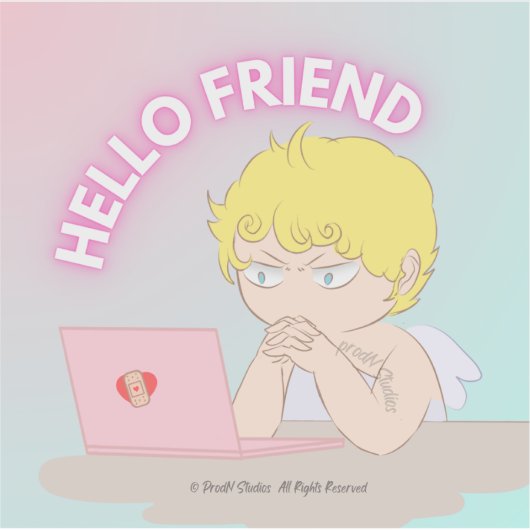hello friend vinyl sticker (Voorkant)