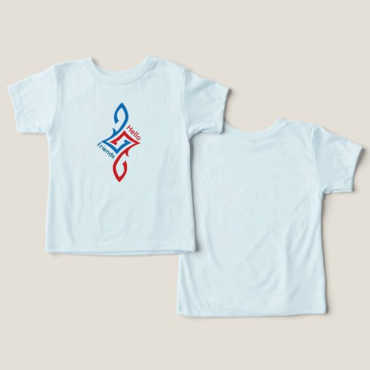 Hello Friends Simple Happy Greeting Design (Ontwerp Voorkant & Achterkant)