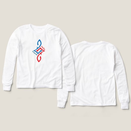 Hello Friends Simple Happy Greeting Design (Voorkant /achterkant)