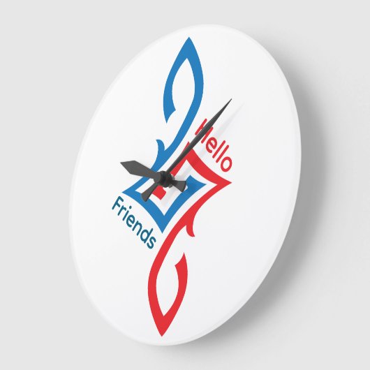 Hello Friends Simple Happy Greeting Design Grote Klok (Hoek)