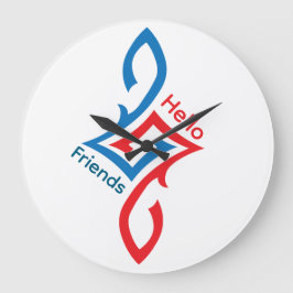 Hello Friends Simple Happy Greeting Design Grote Klok