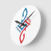 Hello Friends Simple Happy Greeting Design Ronde Klok (Hoek)