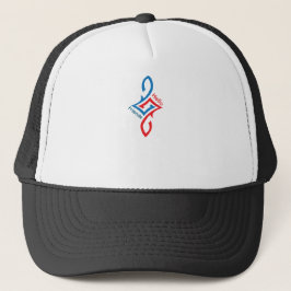 Hello Friends Simple Happy Greeting Design Trucker Pet