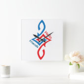 Hello Friends Simple Happy Greeting Design Vierkante Klok (Huis)