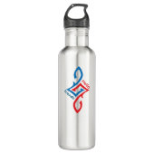 Hello Friends Simple Happy Greeting Design Waterfles (Voorkant)