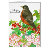 Hello from Connecticut American Robin State Bird (Voorkant)