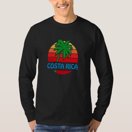Hello From Costa Rica Palm Tree Beach T-shirt (Voorkant)