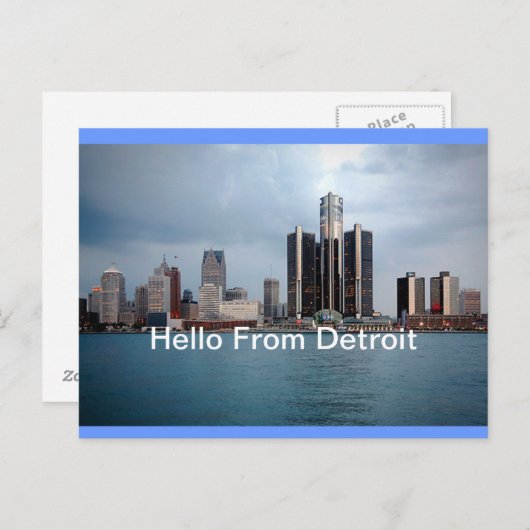 Hello From Detroit, Michigan Postcard Briefkaart (Voorkant / Achterkant)