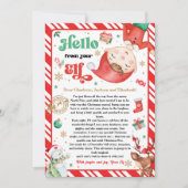 Hello From Elf Arrival Letter I'm Back Christmas Kaart (Voorkant)