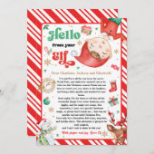 Hello From Elf Arrival Letter I'm Back Christmas Kaart (Voorkant / Achterkant)