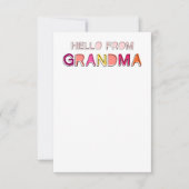 Hello from Grandma Notecards Bedankkaart (Voorkant)