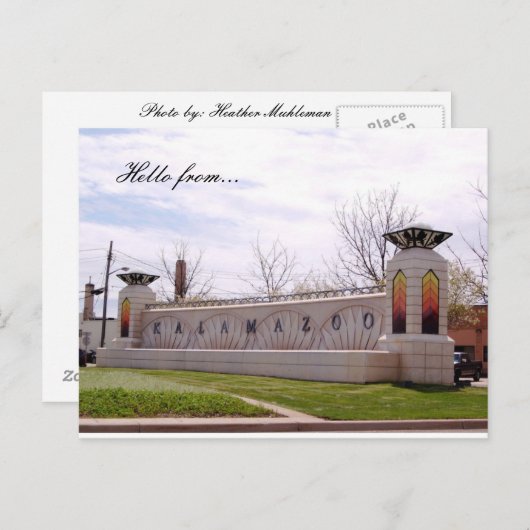 Hello from. Kalamazoo Briefkaart (Voorkant / Achterkant)