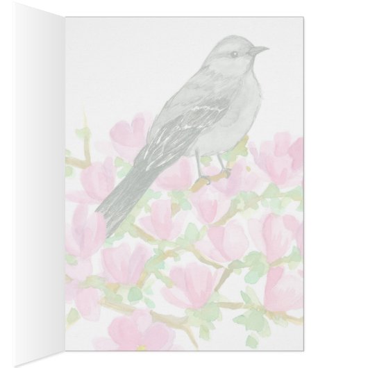 Hello From Mississippi Mockingbird Watercolor (Binnen (Rechts))