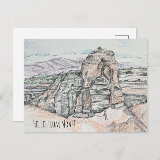 Hello from Moab Utah Delicate Arch Red Rock  Briefkaart (Voorkant / Achterkant)