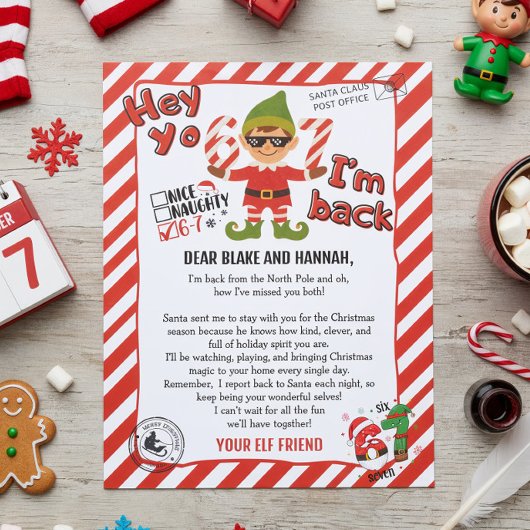 Hello from your Elf, Christmas Elf Arrival letter