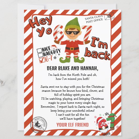 Hello from your Elf, Christmas Elf Arrival letter (Voorkant)