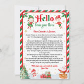 Hello From Your Elves Christmas Arrival Letter Kaart (Voorkant)