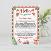 Hello From Your Elves Christmas Arrival Letter Kaart (Staand voorkant)
