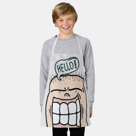Hello funny cartoon smiling cute kids schort (Gedragen)