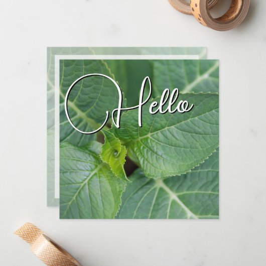 Hello-geboorte heet u van harte welkom notitiekaartje (Voorkant / Achterkant in situ)