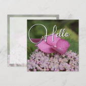 Hello-geboorte Welkom bij het verwelkomen van roze Notitiekaartje (Voorkant / Achterkant)