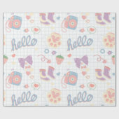 Hello! Girl things pattern Cadeaupapier (Vlak)