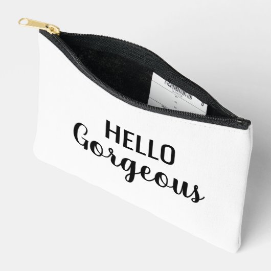Hello Gorgeous Personalized Script Makeup Bag Etui (Open)