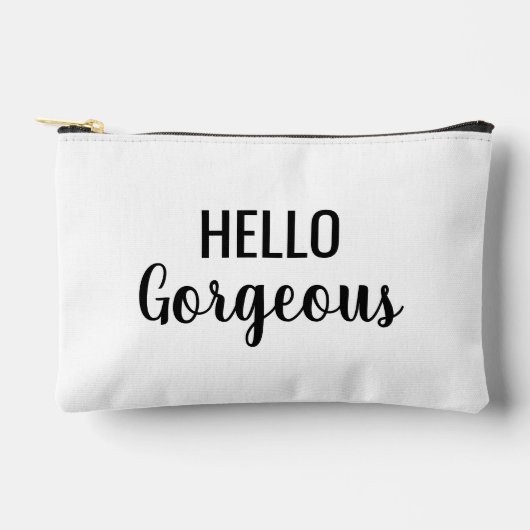 Hello Gorgeous Personalized Script Makeup Bag Etui (Voorkant)
