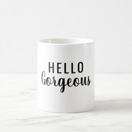 Hello Gorgeous Script  Koffiemok