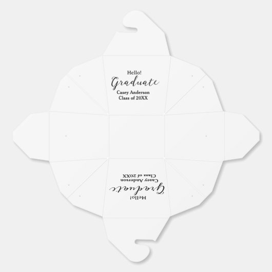 Hello graduate class of 20XX name congrats stylish Bedankdoosjes (Ongevouwen)