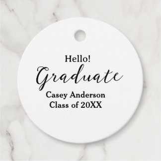 Hello graduate class of 20XX name congrats stylish Bedankjes Labels