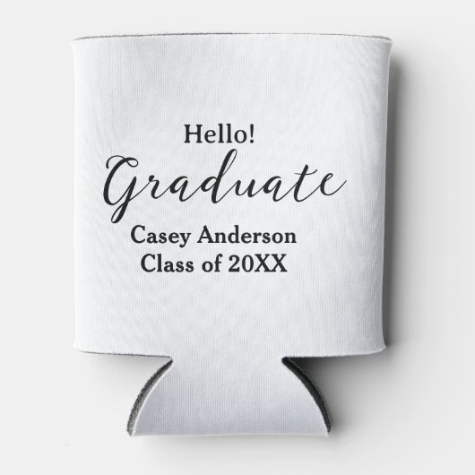 Hello graduate class of 20XX name congrats stylish Blikjeskoeler (Voorkant)