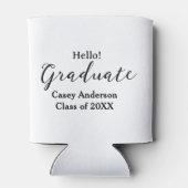 Hello graduate class of 20XX name congrats stylish Blikjeskoeler (Achterkant)