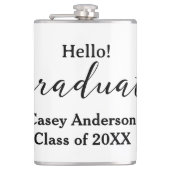 Hello graduate class of 20XX name congrats stylish Heupfles (Voorkant)