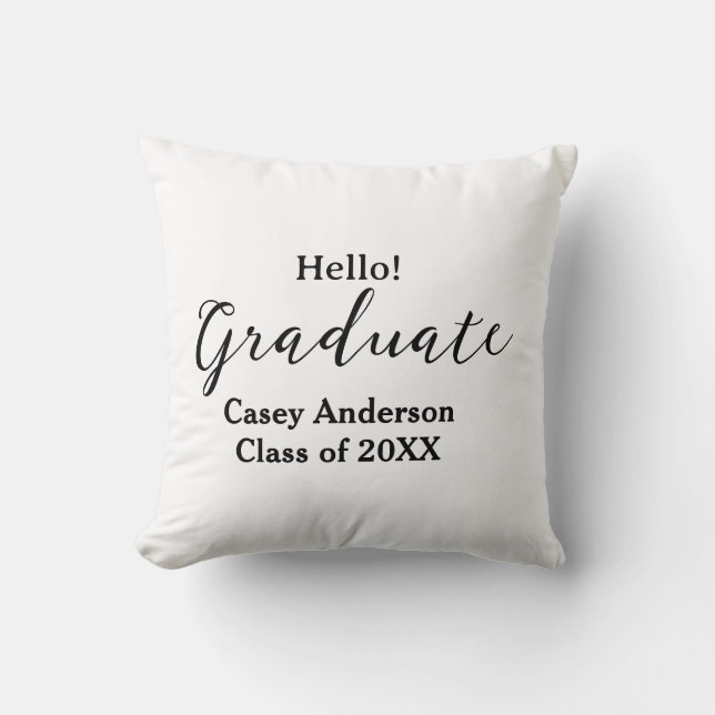 Hello graduate class of 20XX name congrats stylish Kussen (Voorkant)