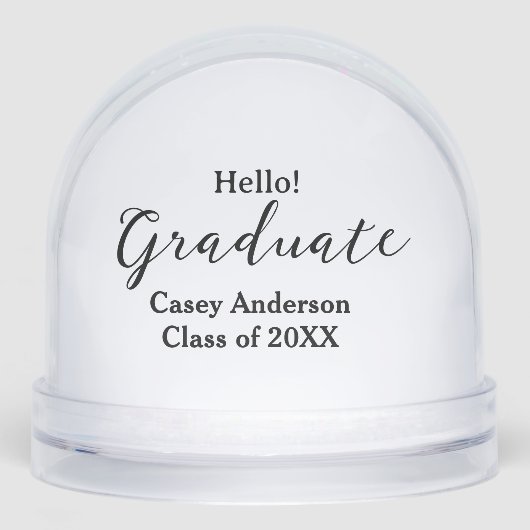 Hello graduate class of 20XX name congrats stylish Sneeuwbol (Voorkant)