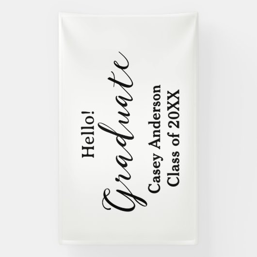 Hello graduate class of 20XX name congrats stylish Spandoek (Verticaal)