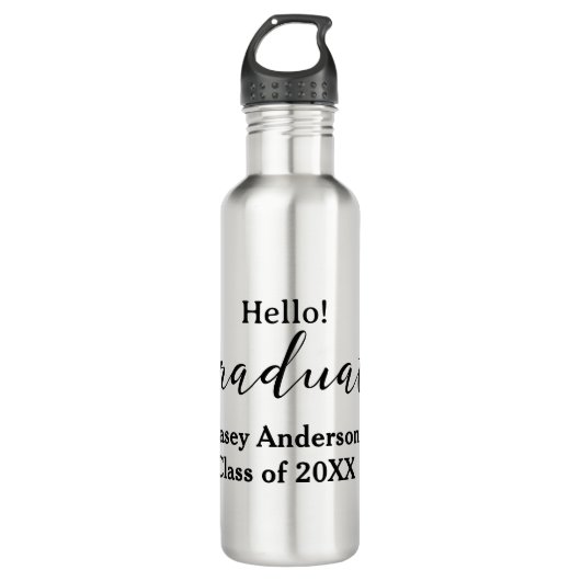 Hello graduate class of 20XX name congrats stylish Waterfles (Voorkant)