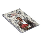 Hello Handsome Black Man Royal Romantic Red Roses Notitieboek (Rechterzijde)